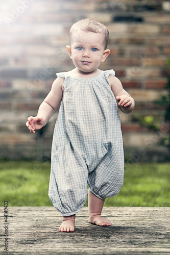 Photo: Pretty Baby Girl in Blue Jumpsuit Pretty Baby Girl in Blue Jumpsuit