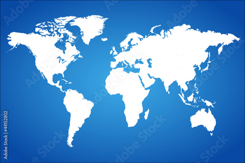 Vector: Blue World Map Vector Illustration Blue World Map Vector Illustration