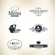 Label set for restaurant and cafe