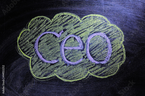 Photo: Abbreviation 'CEO' written on the blackboard Abbreviation 'CEO' written on the blackboard