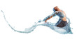 Photo: young man dancing hip hop with color lines young man dancing hip hop with color lines