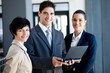 group of businessman and businesswoman portrait with laptop