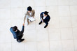 overhead view of business meeting
