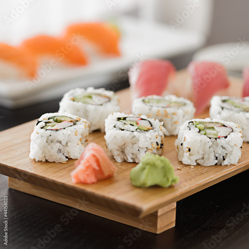 Photo: sushi - platter with california roll sushi - platter with california roll