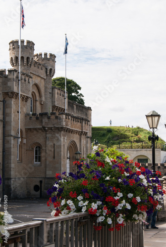 Photo: Oxford castle with foreground flowers Oxford castle with foreground flowers