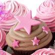 Photo: Chocolate Cupcake with Pink Stars Chocolate Cupcake with Pink Stars