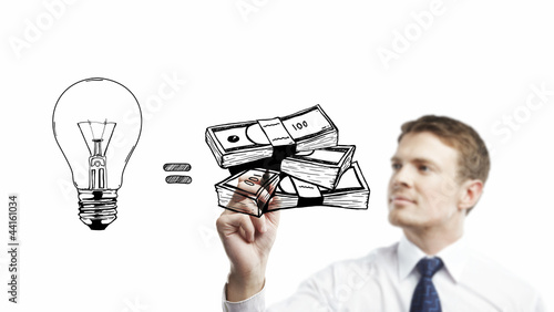 Photo: drawing idea is money drawing idea is money