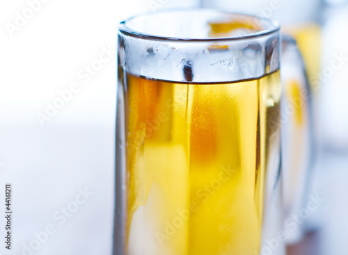 Photo: beer mug closeup with selective focus. beer mug closeup with selective focus.