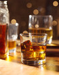 Photo: Highball glass of alcohol on bar Highball glass of alcohol on bar