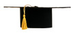 Grad hat in hand isolated on white