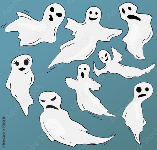 Vector: Set of vector funny ghosts Set of vector funny ghosts