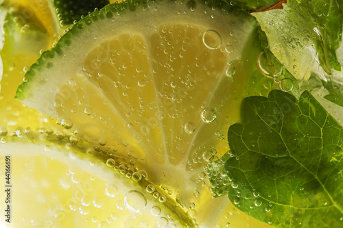 Photo: Mojito cocktail macro shot Mojito cocktail macro shot