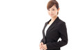 asian businesswoman on white background
