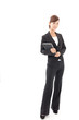 a young businesswoman on white background