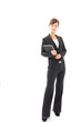 a young businesswoman on white background