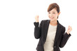 a young businesswoman cheering