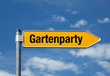 Pfeil mit blauem Himmel GARTENPARTY