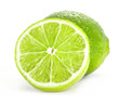 Fresh lime and slice, Isolated on white background