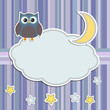 Vector: Frame with owl,moon and stars Frame with owl,moon and stars