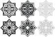 Abstract patterns, rosette with Arabic floral ornament,vector