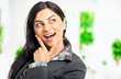 Businesswoman having an idea