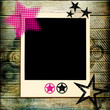 Illustration: trendy background in disco style with instant frame trendy background in disco style with instant frame