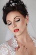 Beautiful young bride in wedding dress