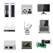 server and communication vector icon set