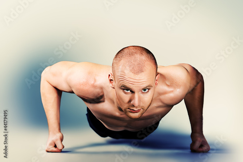 Photo: push-ups on the floor push-ups on the floor