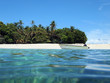 Just above turquoise waters