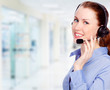 Call center woman with headset