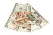 gold jewelry and dollars