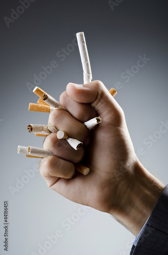 Photo: Anti smoking concept with man Anti smoking concept with man