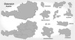 Österreich und Kantone in grau