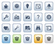 Organizer web icons on buttons. Color series.