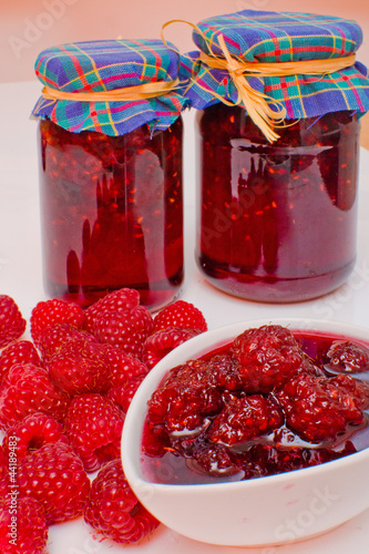 Photo: Homemade organic raspberries jam Homemade organic raspberries jam