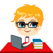Vector: Geek Kid Student Geek Kid Student