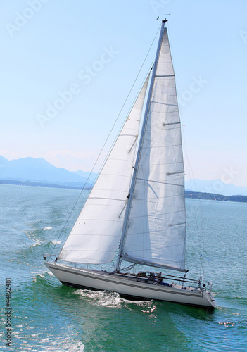 Photo: The sail boat in early morning. The sail boat in early morning.