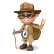 3d Adventurer waves a friendly hello