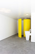 Bathroom with a colored shower cubicle in hotel