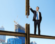 Businessman standing on the construction site