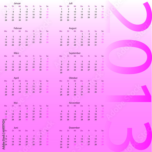 Vektor: kalender 2013 kalender 2013