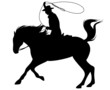 cowboy riding a horse fine vector silhouette