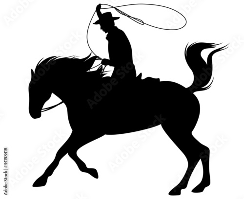 Vector: cowboy riding a horse fine vector silhouette cowboy riding a horse fine vector silhouette