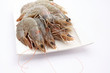 Tas de crevettes crues