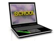 SCHOOL message on laptop screen