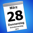 Kalender auf blau - 28.03.2013 - Gründonnerstag