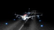 airplane landing night scene