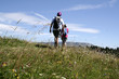 Randonneurs dans le Massif des Bauges, Savoie