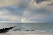 Rainbow over ocean